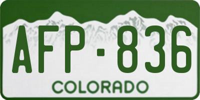 CO license plate AFP836