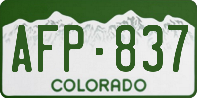 CO license plate AFP837