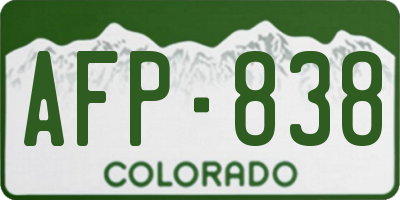 CO license plate AFP838