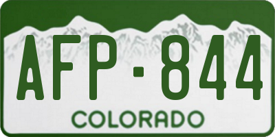 CO license plate AFP844