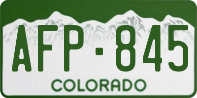 CO license plate AFP845