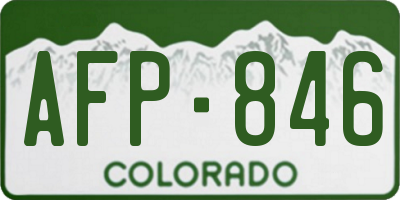 CO license plate AFP846