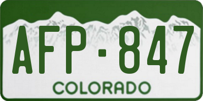 CO license plate AFP847