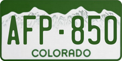 CO license plate AFP850
