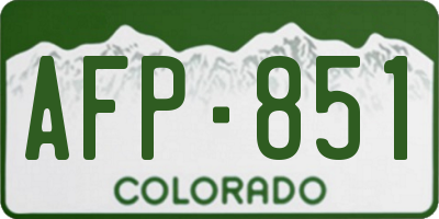 CO license plate AFP851