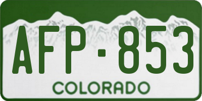 CO license plate AFP853