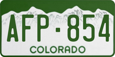 CO license plate AFP854