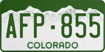CO license plate AFP855