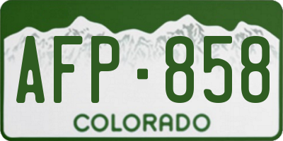 CO license plate AFP858