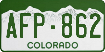 CO license plate AFP862
