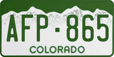 CO license plate AFP865