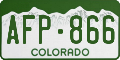 CO license plate AFP866