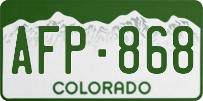 CO license plate AFP868