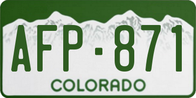 CO license plate AFP871
