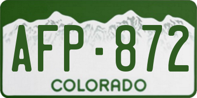 CO license plate AFP872