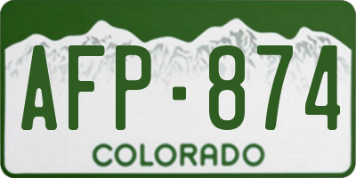 CO license plate AFP874