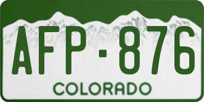 CO license plate AFP876