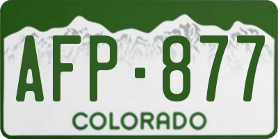 CO license plate AFP877