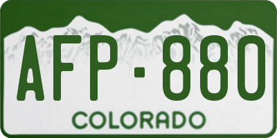CO license plate AFP880