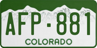 CO license plate AFP881