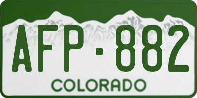 CO license plate AFP882
