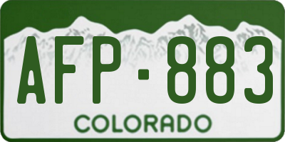 CO license plate AFP883