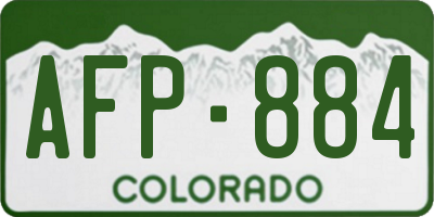 CO license plate AFP884