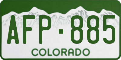 CO license plate AFP885