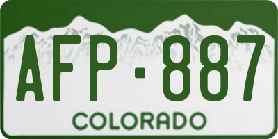 CO license plate AFP887