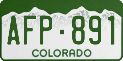 CO license plate AFP891