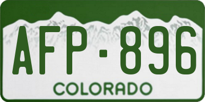 CO license plate AFP896