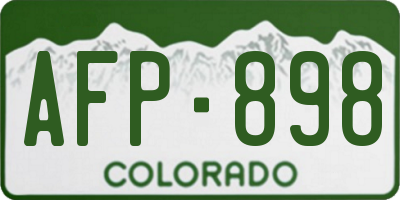 CO license plate AFP898