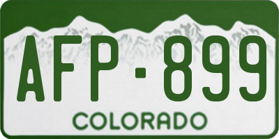 CO license plate AFP899