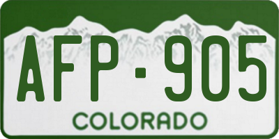 CO license plate AFP905