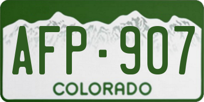 CO license plate AFP907
