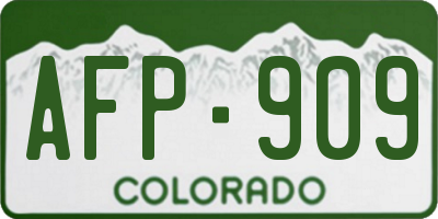 CO license plate AFP909