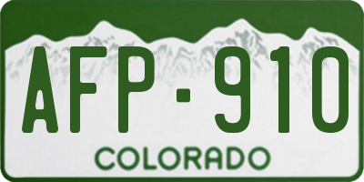 CO license plate AFP910