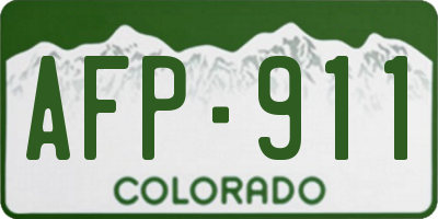 CO license plate AFP911