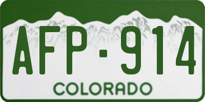 CO license plate AFP914