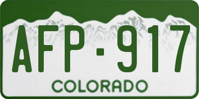 CO license plate AFP917