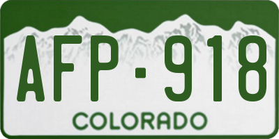 CO license plate AFP918