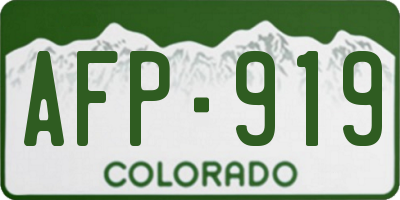 CO license plate AFP919