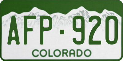 CO license plate AFP920