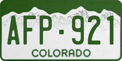 CO license plate AFP921