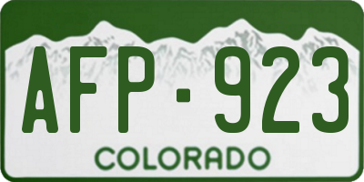CO license plate AFP923