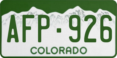 CO license plate AFP926