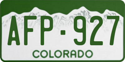 CO license plate AFP927
