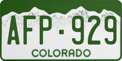 CO license plate AFP929