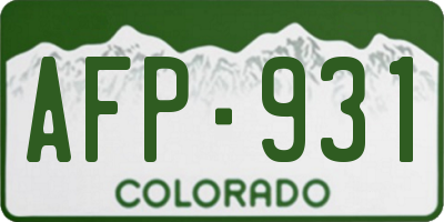 CO license plate AFP931
