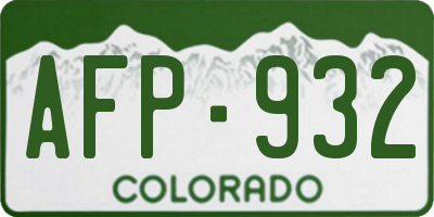 CO license plate AFP932